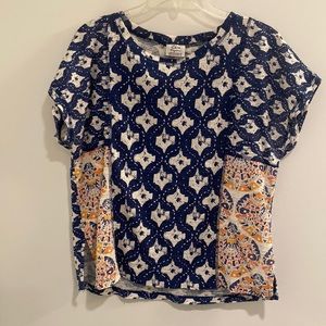 Zara Trafaluc Boho Tribal Gauzy Cotton Boxy Top Size Medium